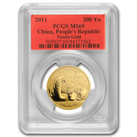 2011 China 1/2 oz Gold Panda MS-69 PCGS 2011 China 1/2 oz Gold Panda MS-69 PCGS